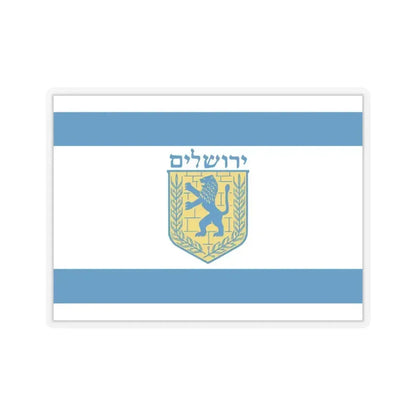 Flag of Jerusalem Israel - STICKER Vinyl Kiss-Cut Decal 4 Inch Transparent - The Sticker Space