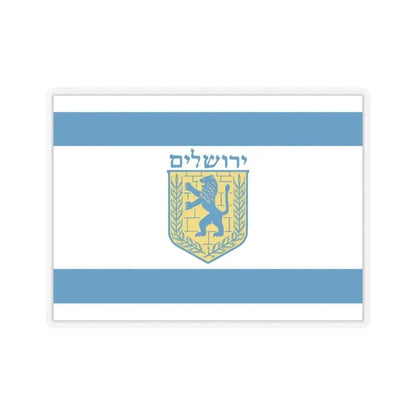 Flag of Jerusalem Israel - STICKER Vinyl Kiss-Cut Decal 6 Inch Transparent - The Sticker Space