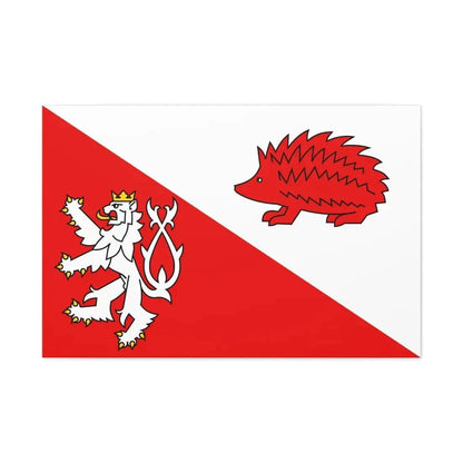 Flag of Jihlava Czech Republic - Canvas Wall Art 36" x 24" 1.25" - The Sticker Space