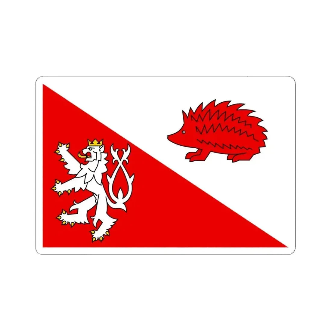Flag of Jihlava Czech Republic - STICKER Vinyl Kiss-Cut Decal 6 Inch White - The Sticker Space