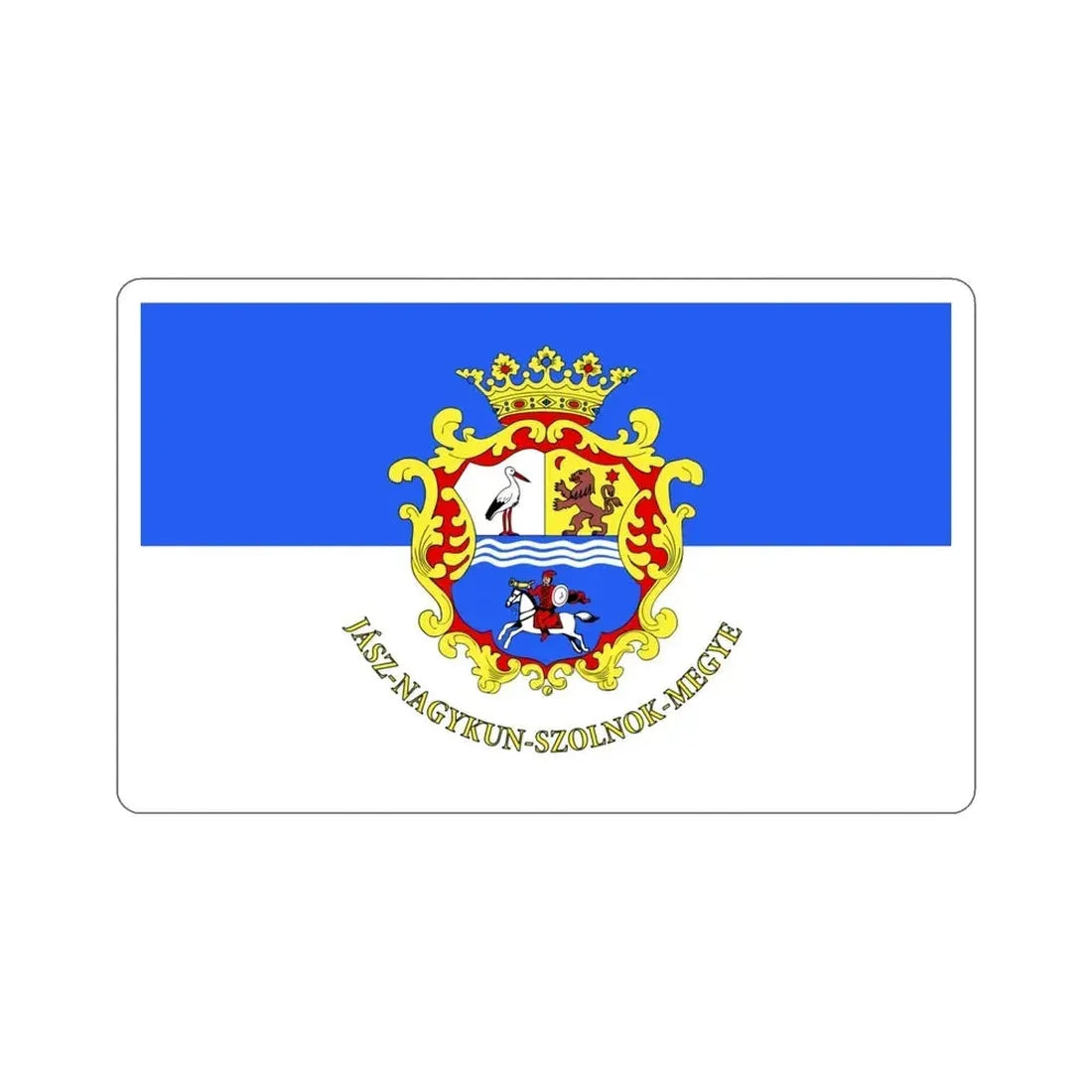 Flag of Jász Nagykun Szolnok County Hungary STICKER Vinyl Die-Cut Decal 4 Inch - The Sticker Space