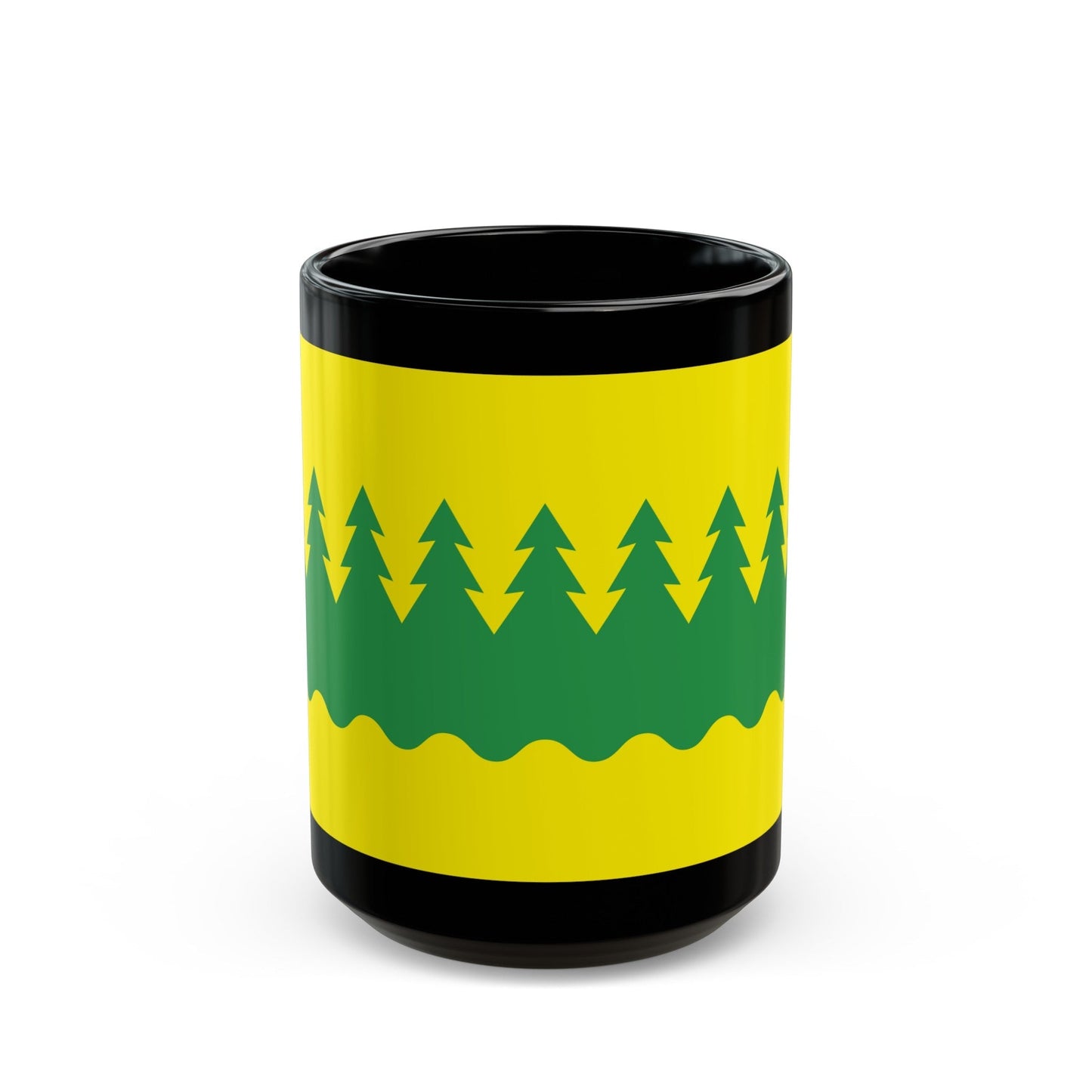 Flag of Kainuu Finland - Black Coffee Mug-15oz-The Sticker Space