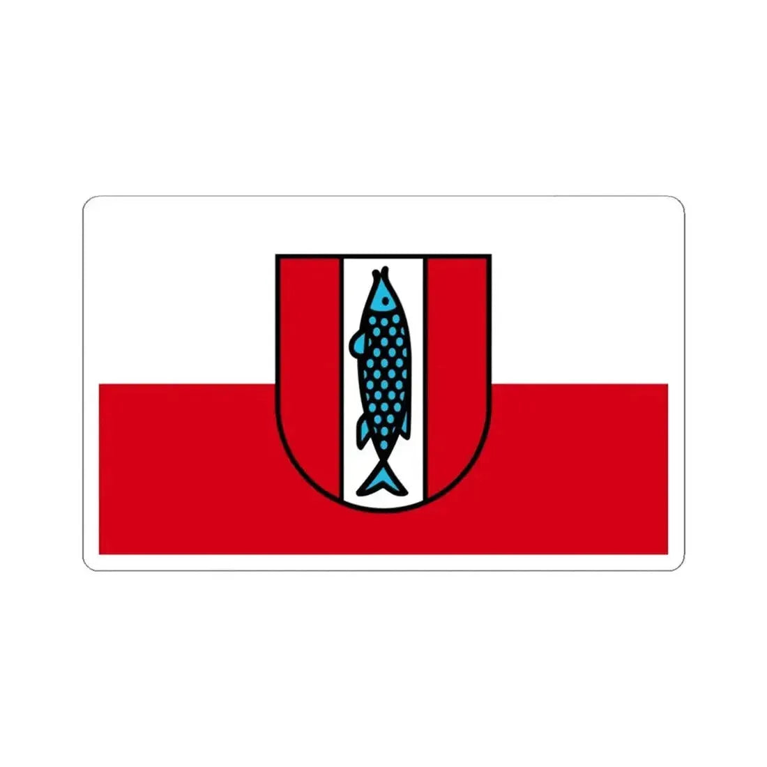 Flag of Kaiserslautern 2 Germany - STICKER Vinyl Kiss-Cut Decal 4 Inch White - The Sticker Space