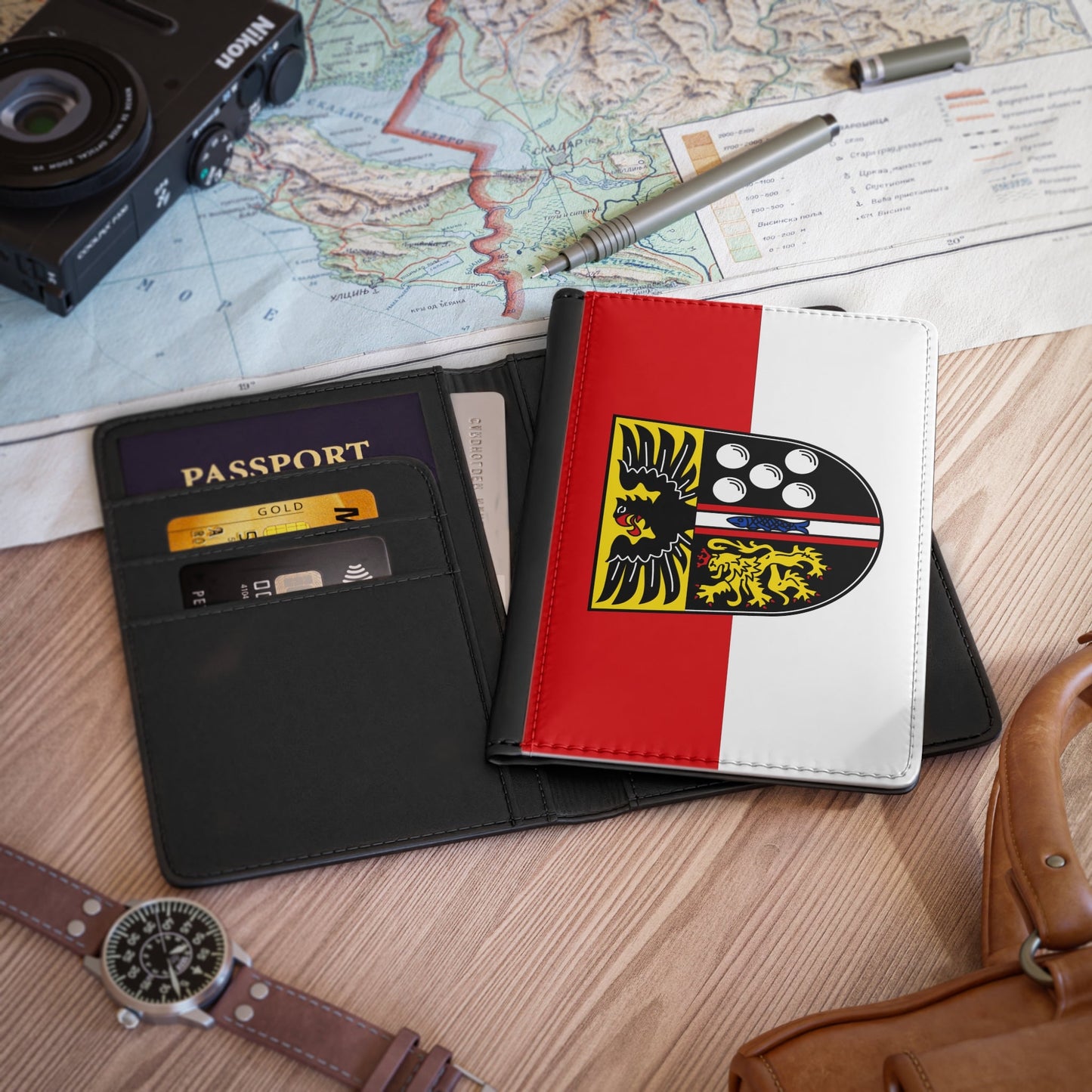 Flag of Kaiserslautern Germany - Passport Holder-3.9" x 5.8"-The Sticker Space