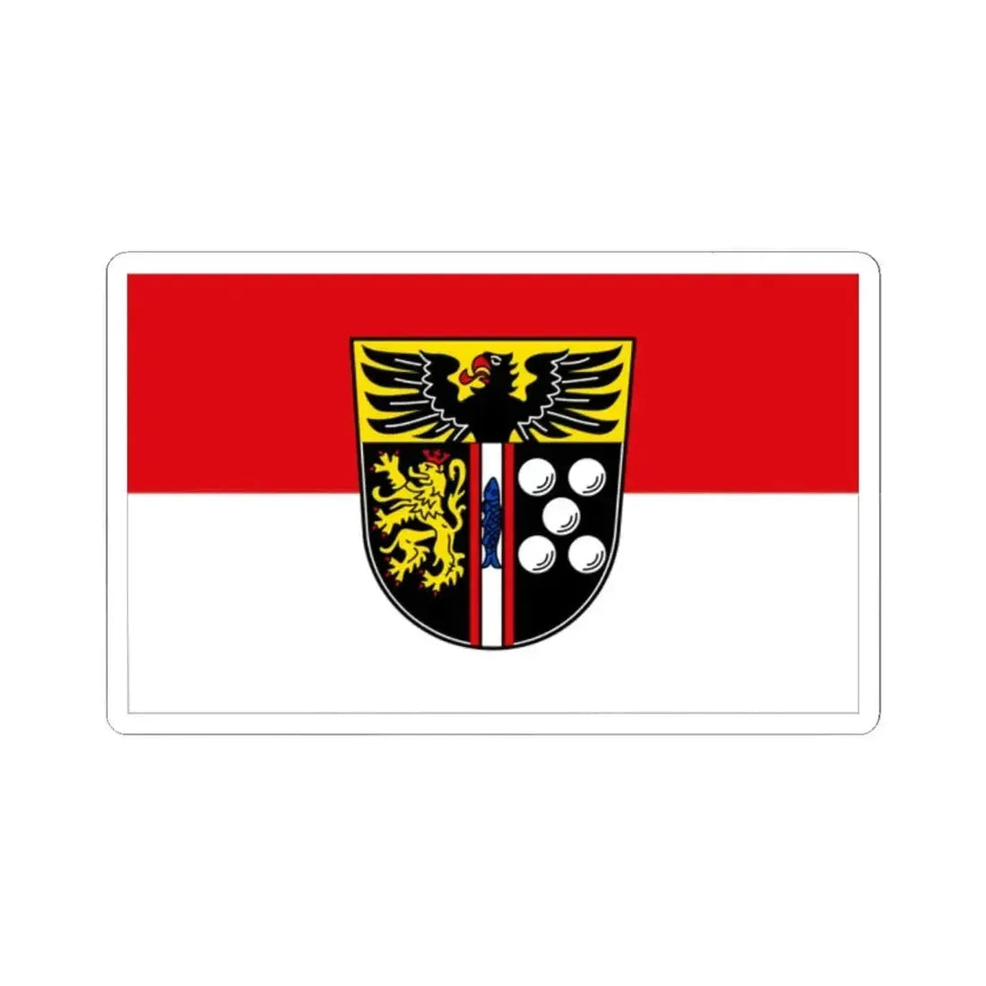 Flag of Kaiserslautern Germany - STICKER Vinyl Kiss-Cut Decal 2 Inch White - The Sticker Space