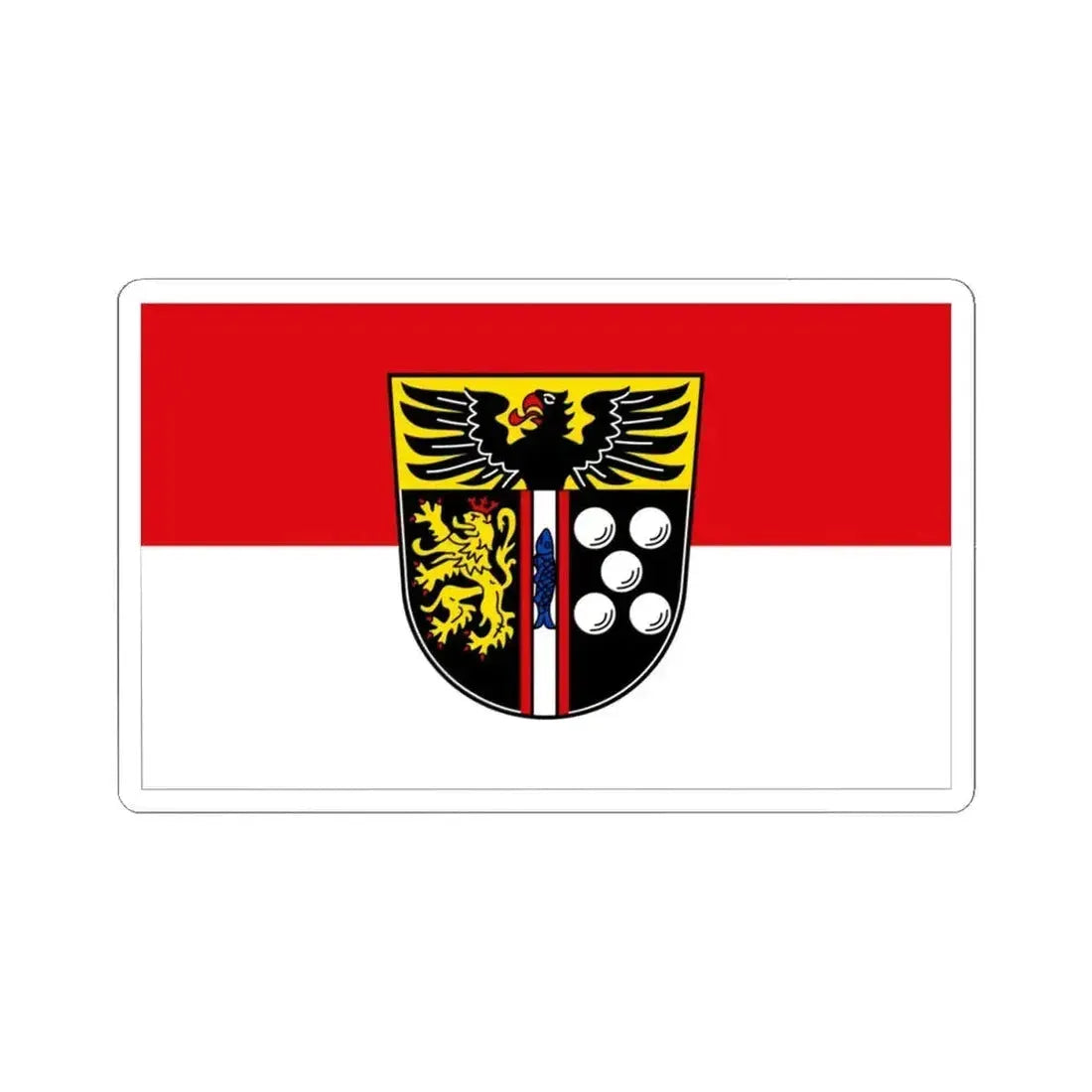 Flag of Kaiserslautern Germany - STICKER Vinyl Kiss-Cut Decal 4 Inch White - The Sticker Space
