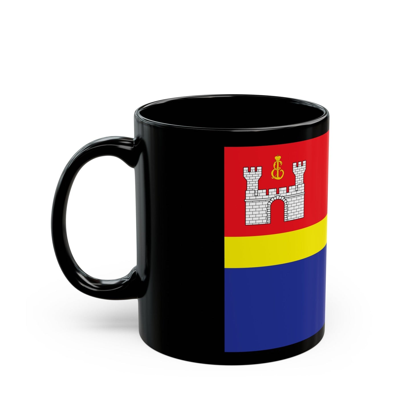 Flag of Kaliningrad Oblast Russia - Black Coffee Mug-The Sticker Space