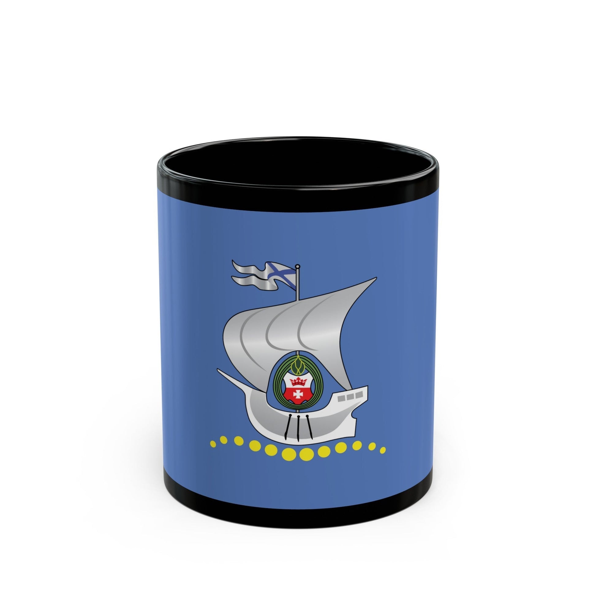 Flag of Kaliningrad Russia - Black Coffee Mug-11oz-The Sticker Space