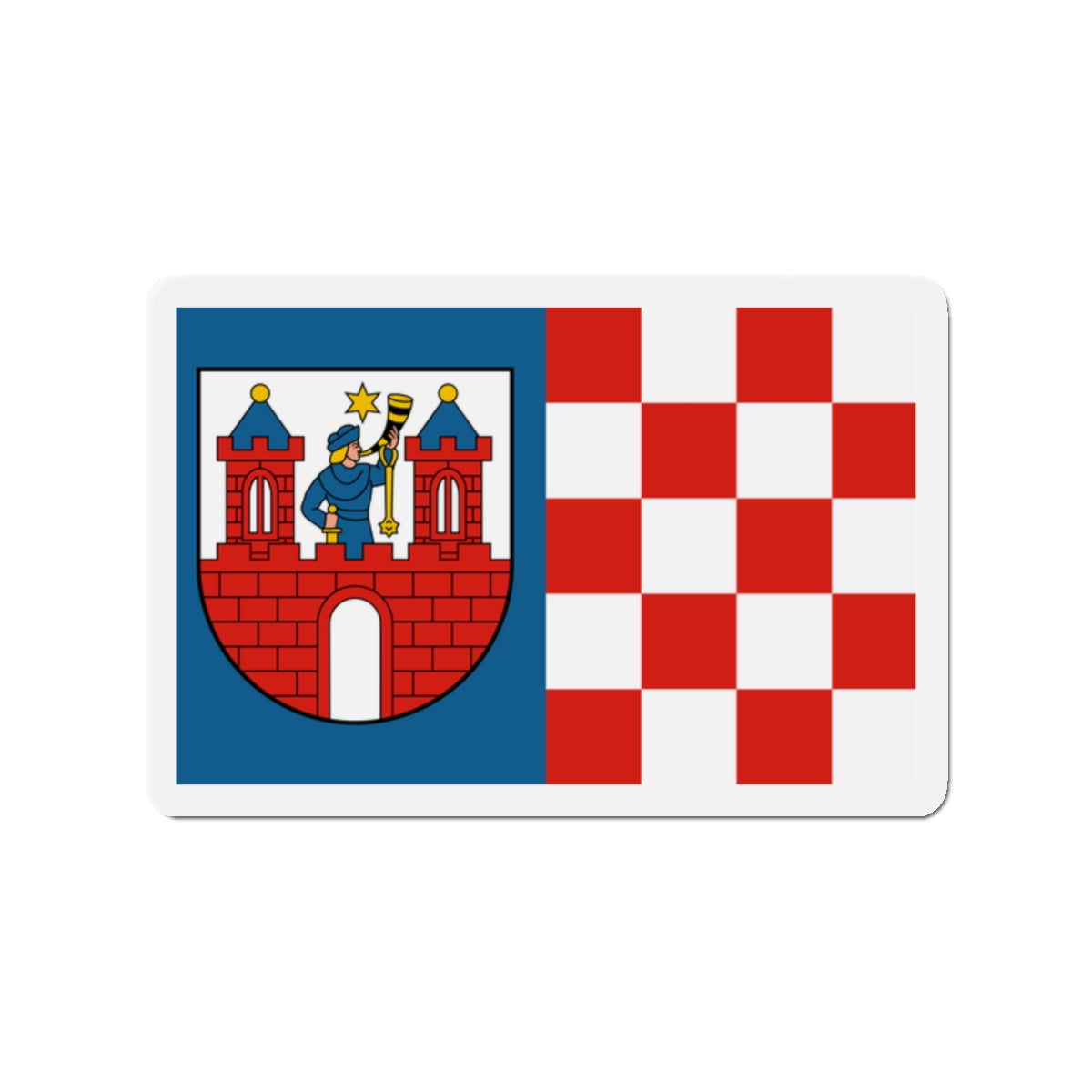 Flag of Kalisz Poland - Die-Cut Magnet-2" x 2"-The Sticker Space