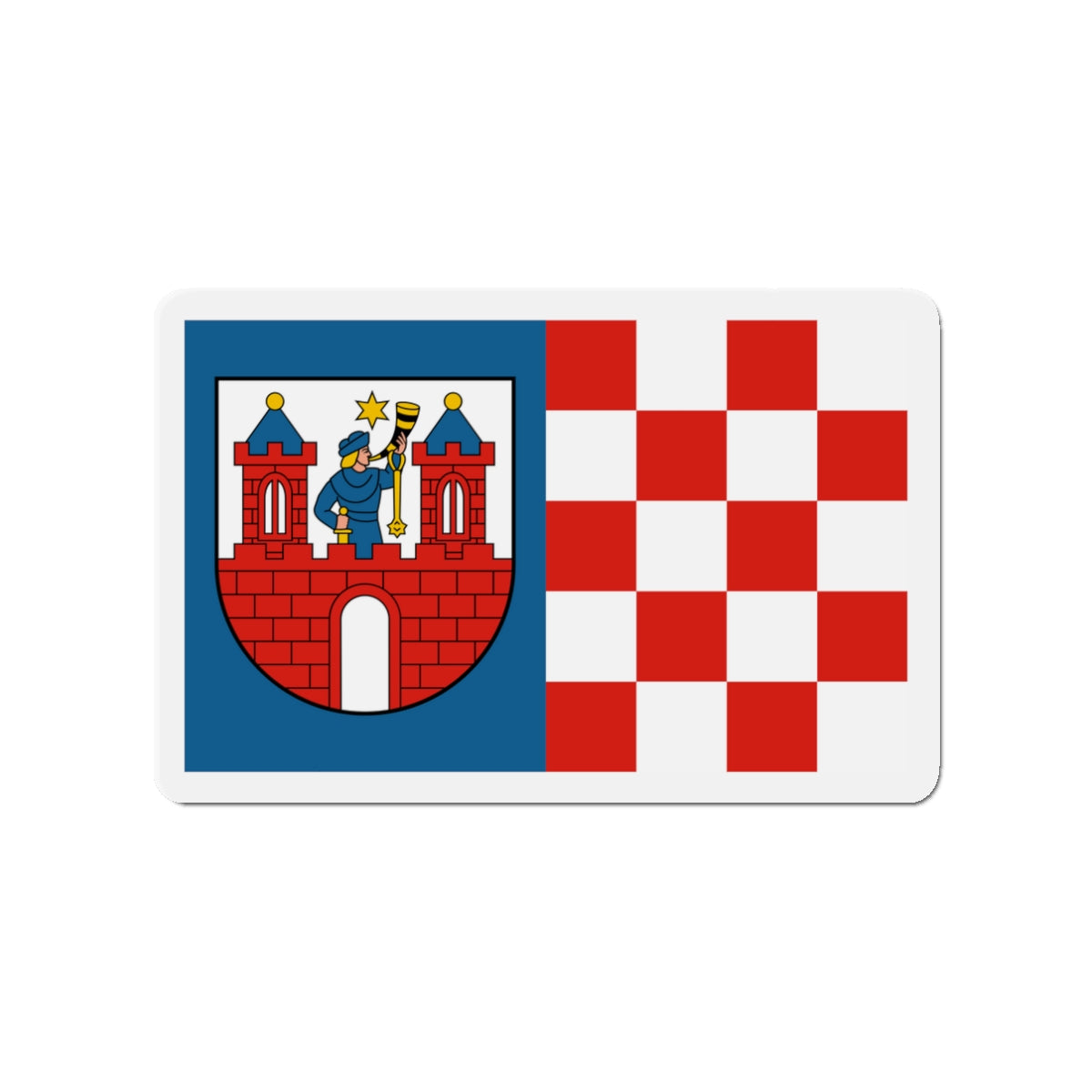 Flag of Kalisz Poland - Die-Cut Magnet-3" x 3"-The Sticker Space