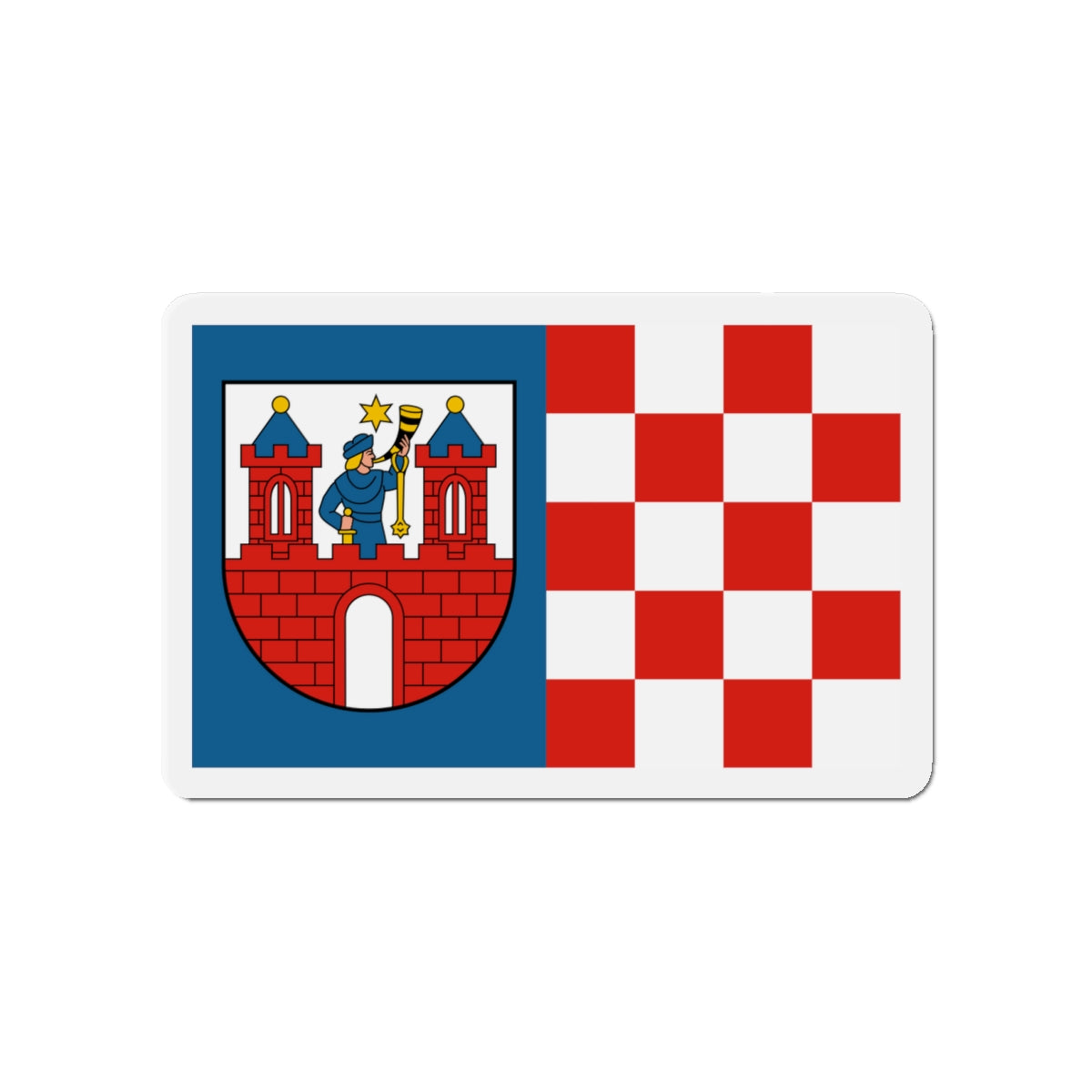 Flag of Kalisz Poland - Die-Cut Magnet-4" x 4"-The Sticker Space