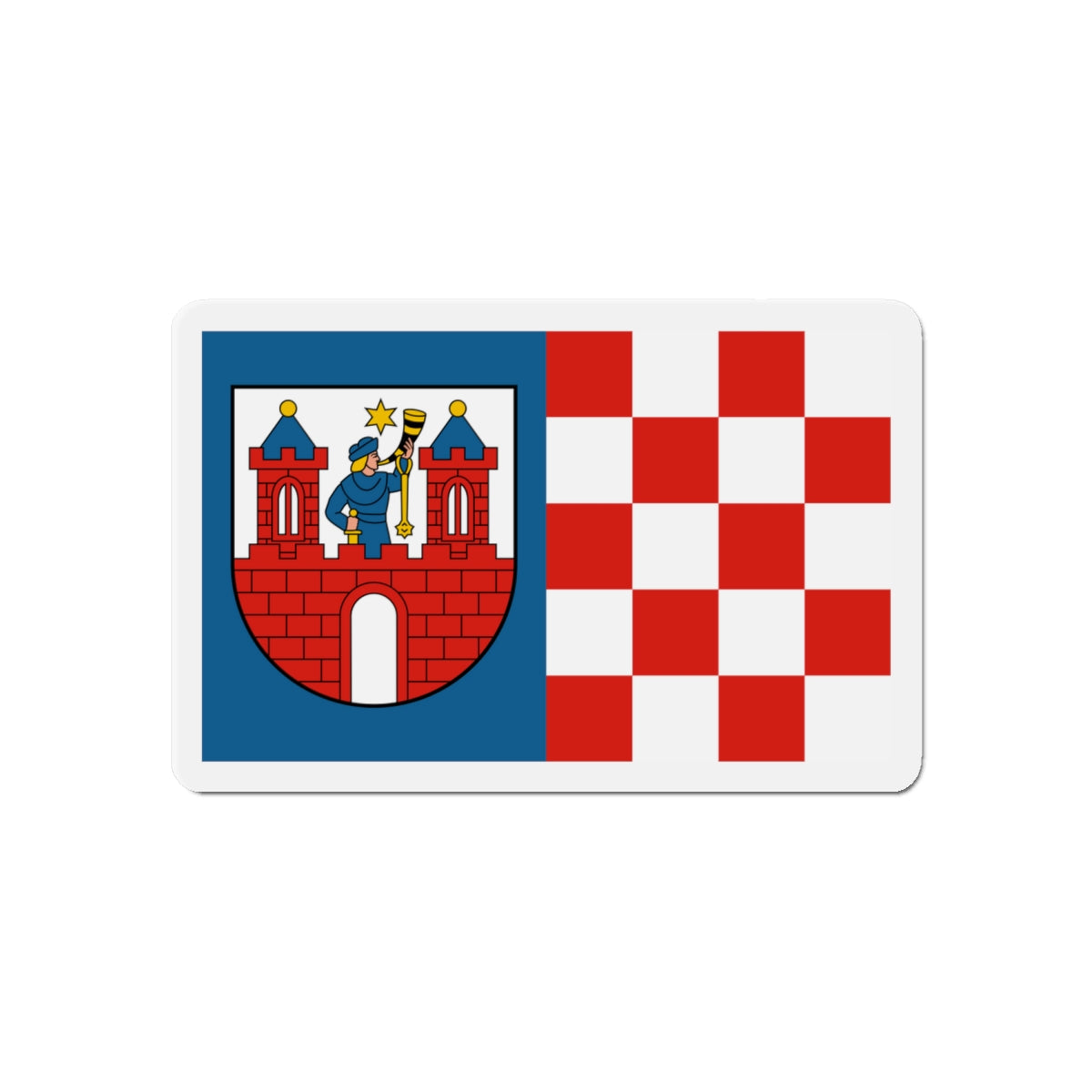 Flag of Kalisz Poland - Die-Cut Magnet-6 × 6"-The Sticker Space