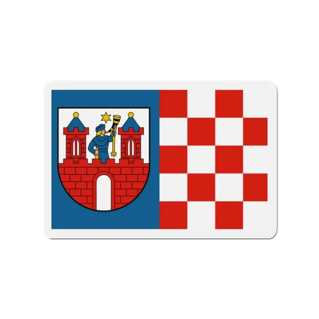Flag of Kalisz Poland - Refrigerator Magnet 2 Inch - The Sticker Space