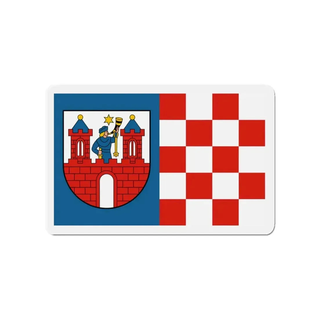 Flag of Kalisz Poland - Refrigerator Magnet 3 Inch - The Sticker Space
