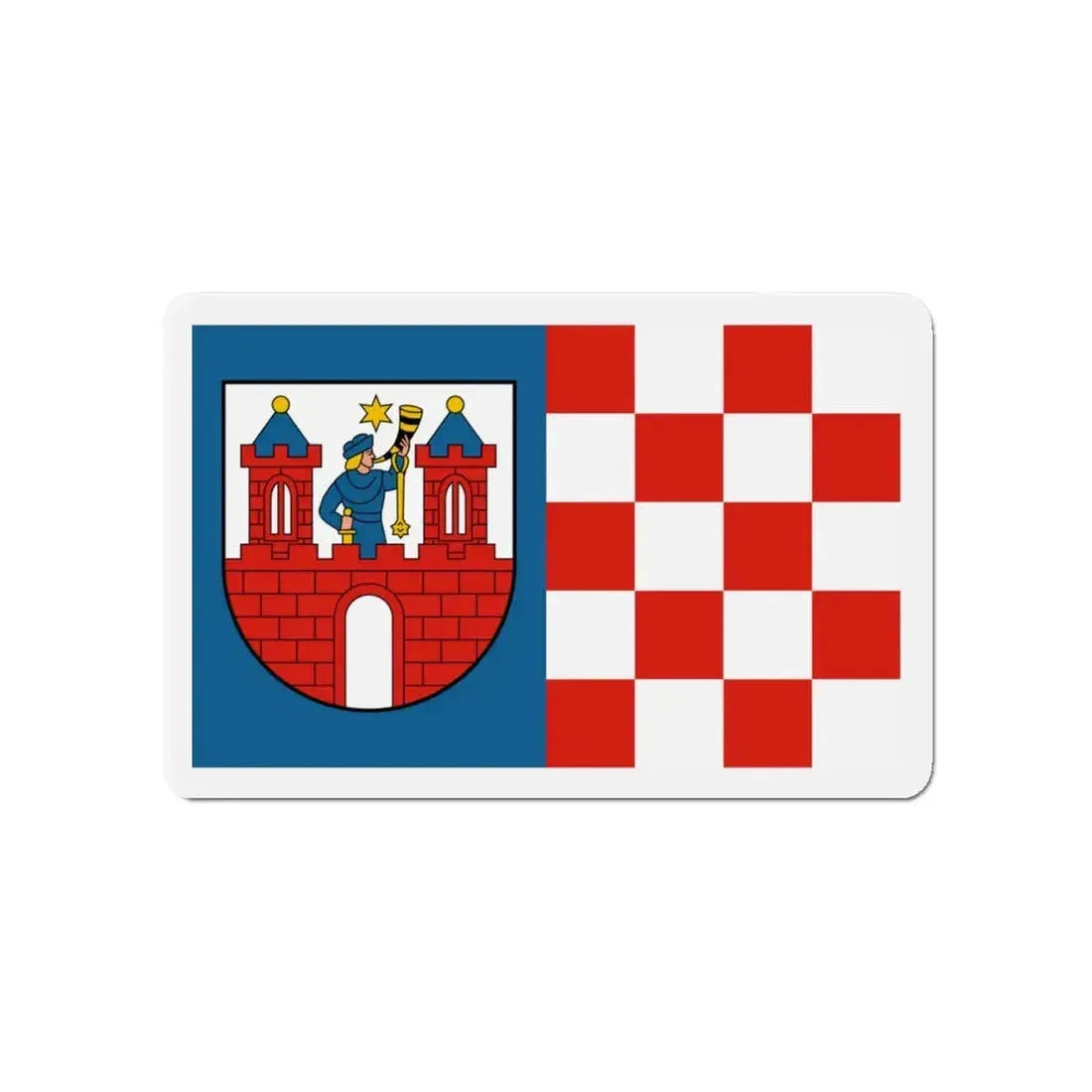 Flag of Kalisz Poland - Refrigerator Magnet 4 Inch - The Sticker Space