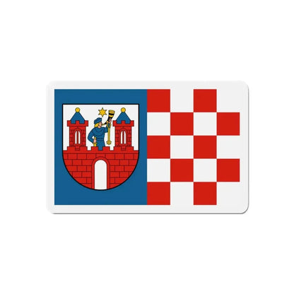 Flag of Kalisz Poland - Refrigerator Magnet 6 Inch - The Sticker Space