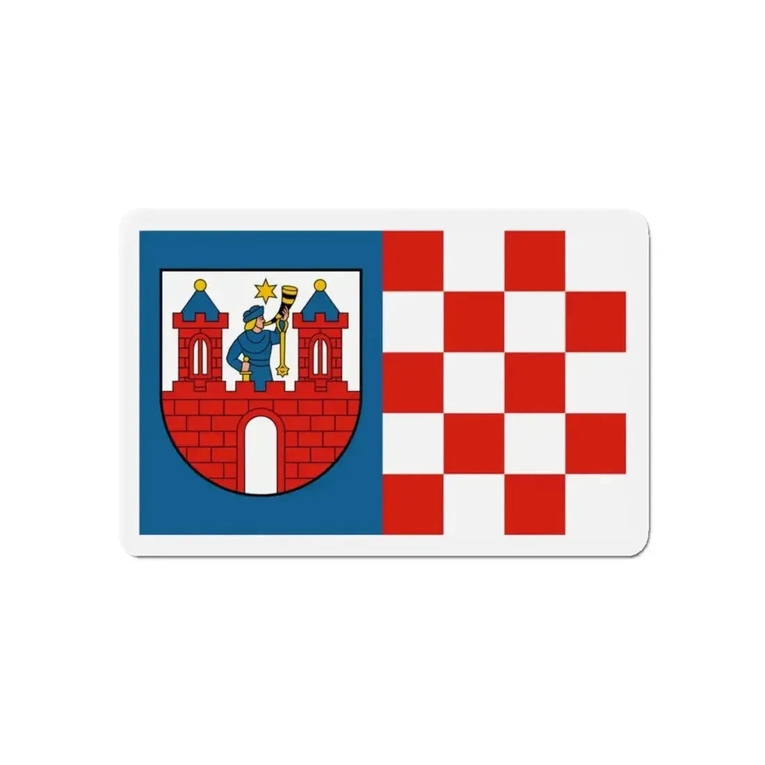 Flag of Kalisz Poland - Refrigerator Magnet - The Sticker Space