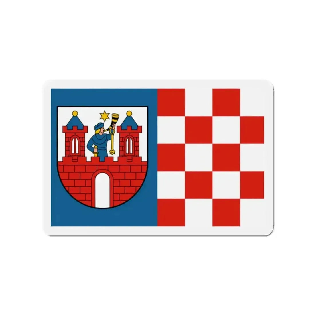 Flag of Kalisz Poland - Refrigerator Magnet - The Sticker Space