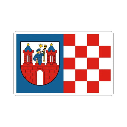 Flag of Kalisz Poland STICKER Vinyl Die-Cut Decal 4 Inch - The Sticker Space