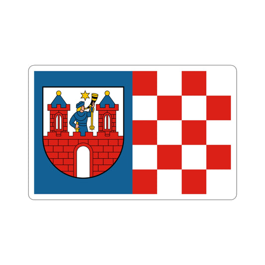 Flag of Kalisz Poland STICKER Vinyl Die-Cut Decal-6 Inch-The Sticker Space