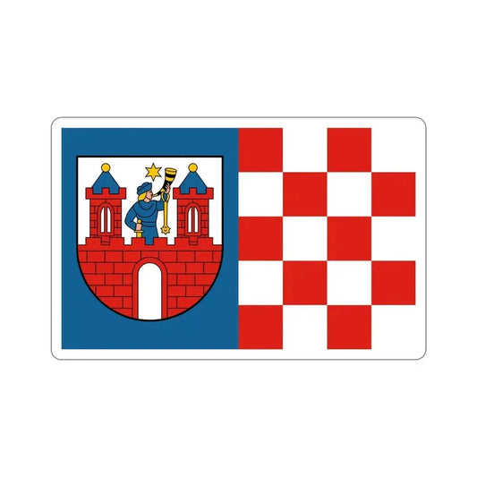 Flag of Kalisz Poland STICKER Vinyl Die-Cut Decal 6 Inch - The Sticker Space