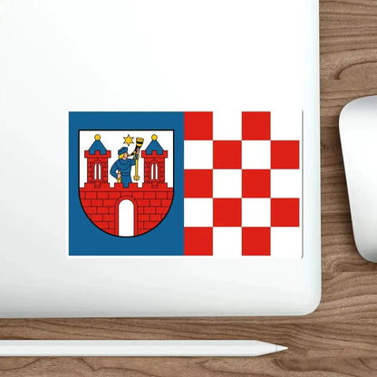 Flag of Kalisz Poland STICKER Vinyl Die-Cut Decal - The Sticker Space