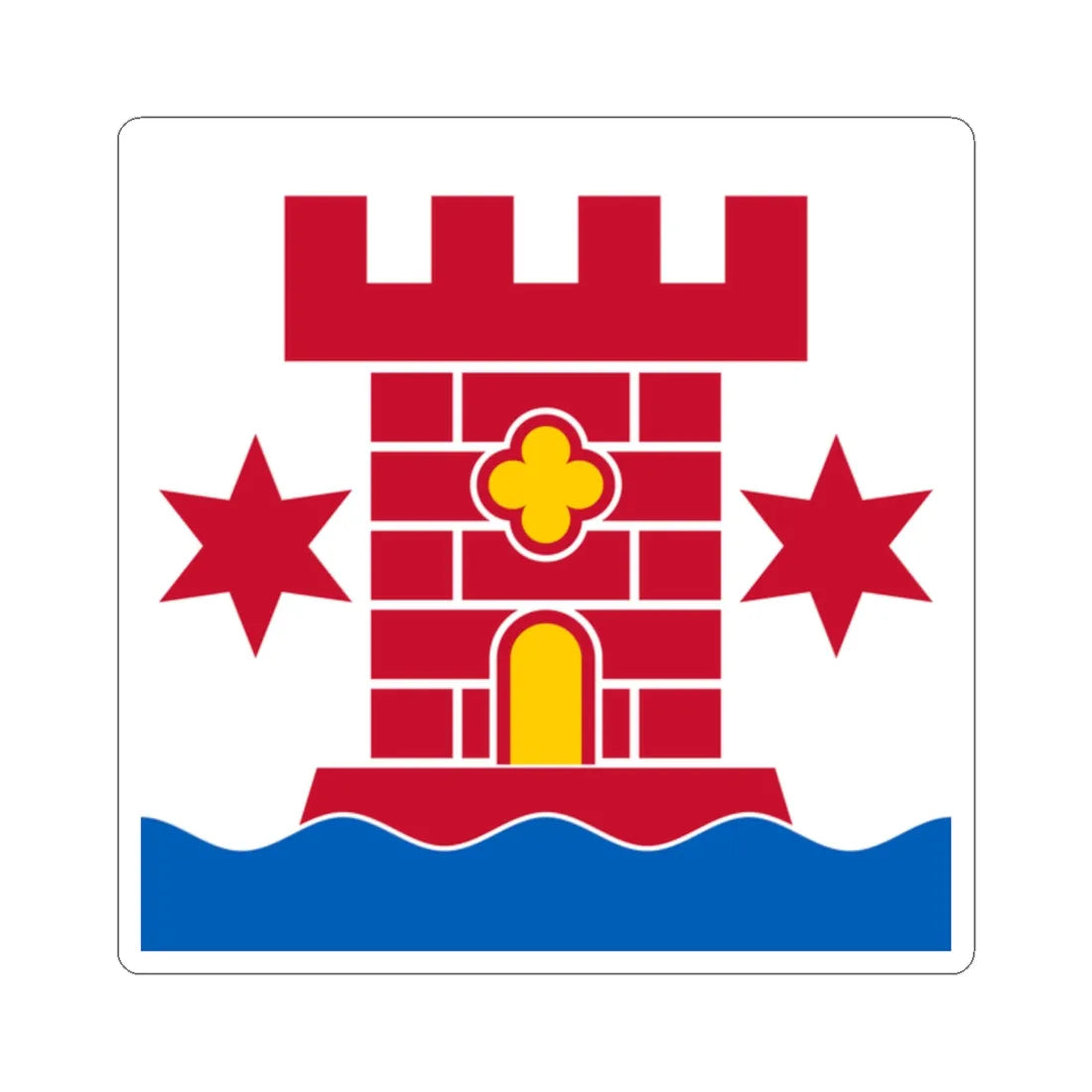 Flag of Kalmar (Sweden) STICKER Vinyl Kiss-Cut Decal 2 Inch White - The Sticker Space