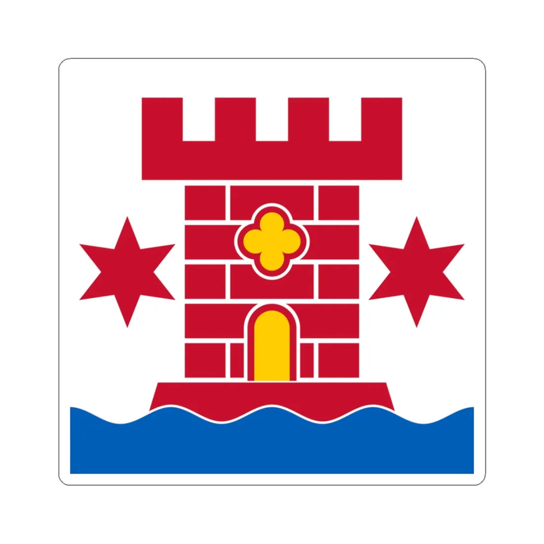 Flag of Kalmar (Sweden) STICKER Vinyl Kiss-Cut Decal 3 Inch White - The Sticker Space