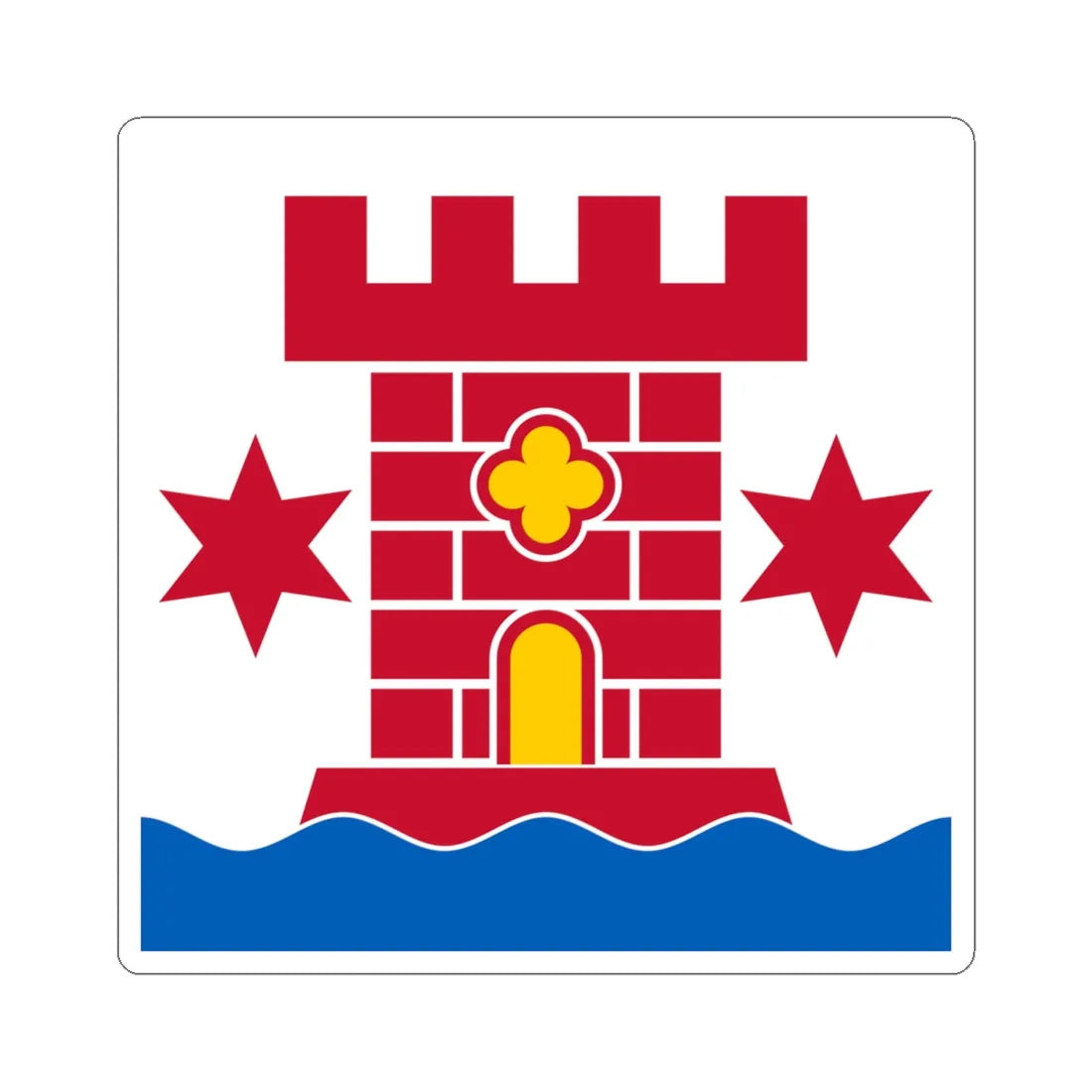 Flag of Kalmar (Sweden) STICKER Vinyl Kiss-Cut Decal 4 Inch White - The Sticker Space