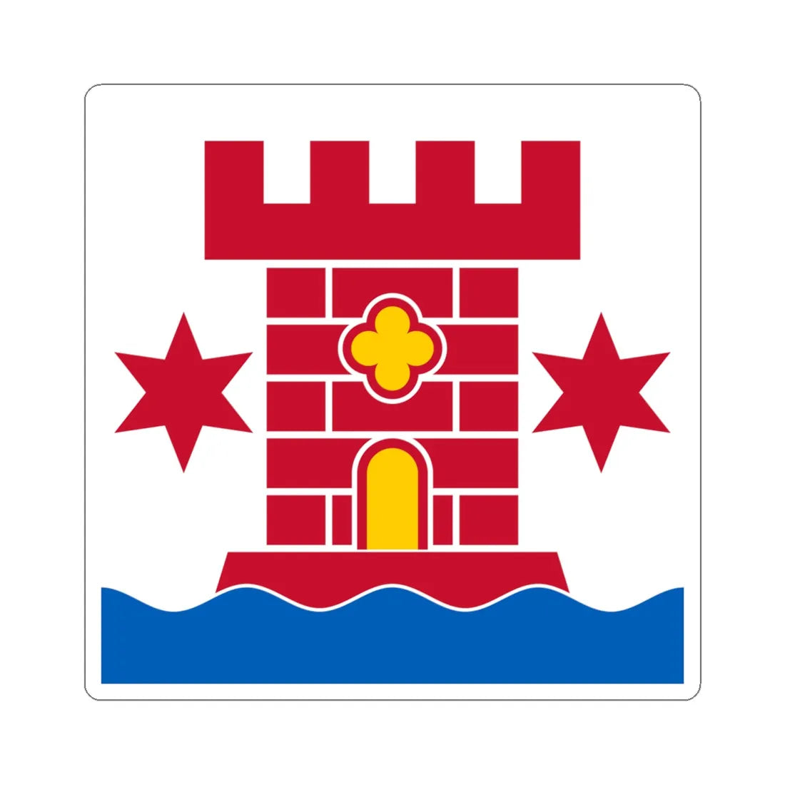 Flag of Kalmar (Sweden) STICKER Vinyl Kiss-Cut Decal 6 Inch White - The Sticker Space