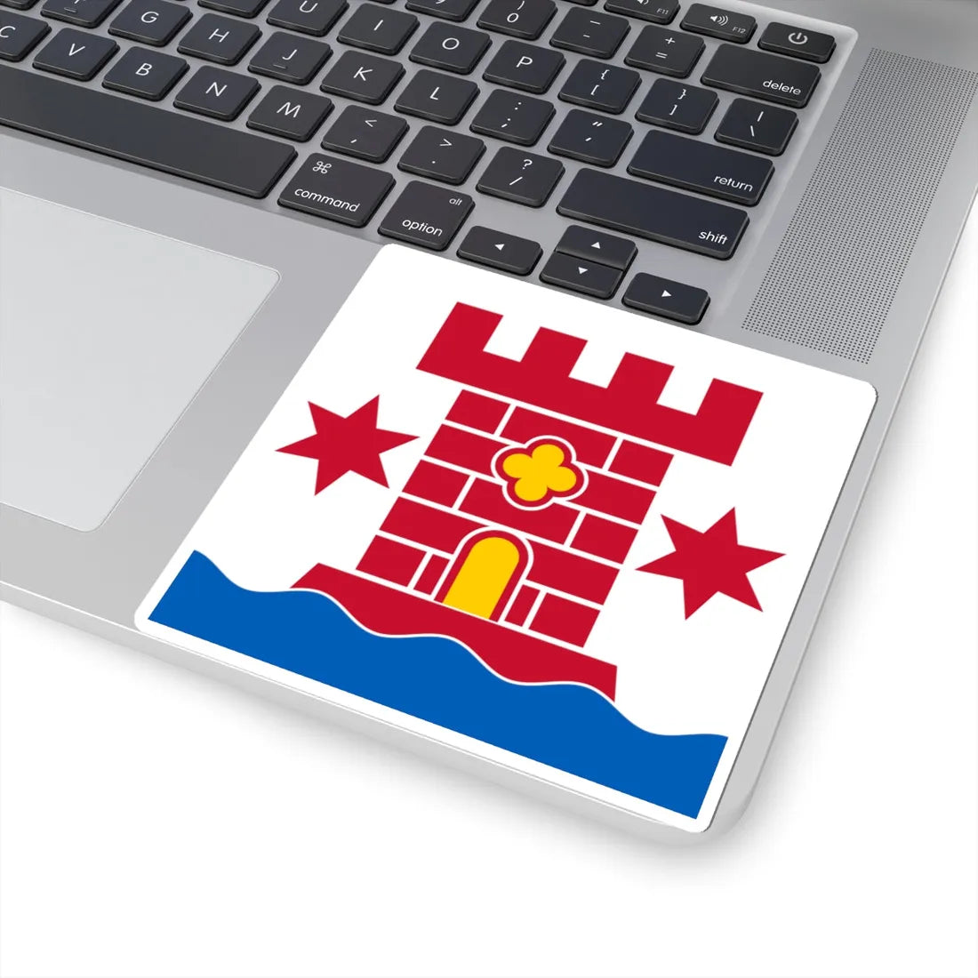 Flag of Kalmar (Sweden) STICKER Vinyl Kiss-Cut Decal - The Sticker Space