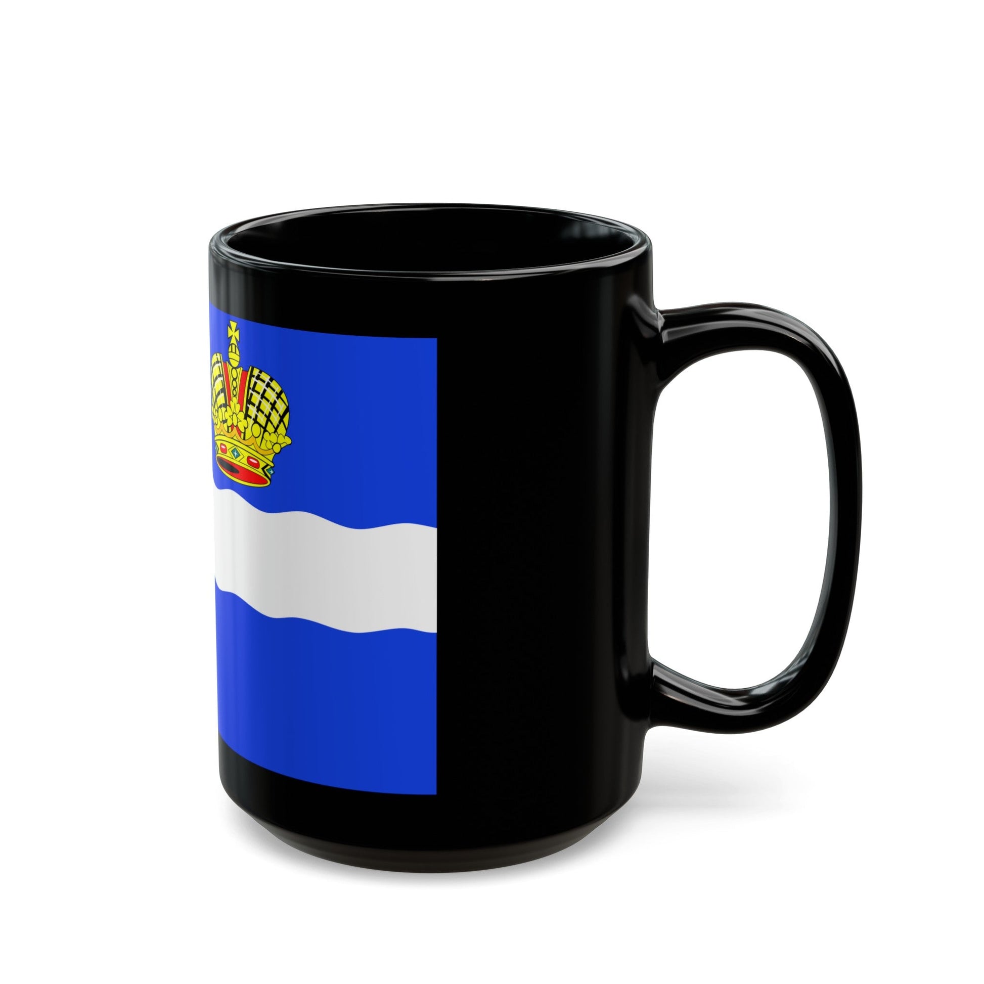 Flag of Kaluga Russia - Black Coffee Mug-The Sticker Space