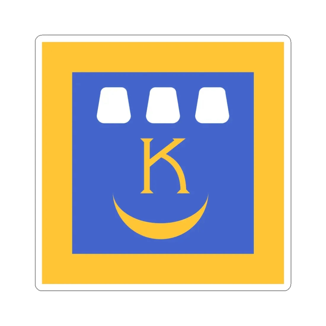 Flag of Kalush (Ukraine) STICKER Vinyl Kiss-Cut Decal 3 Inch White - The Sticker Space