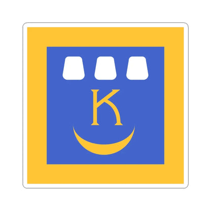 Flag of Kalush (Ukraine) STICKER Vinyl Kiss-Cut Decal 4 Inch White - The Sticker Space