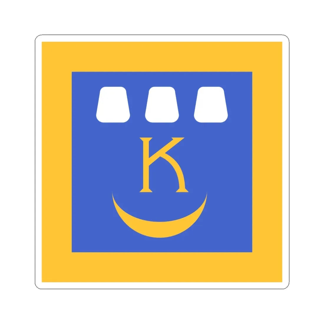 Flag of Kalush (Ukraine) STICKER Vinyl Kiss-Cut Decal 6 Inch White - The Sticker Space