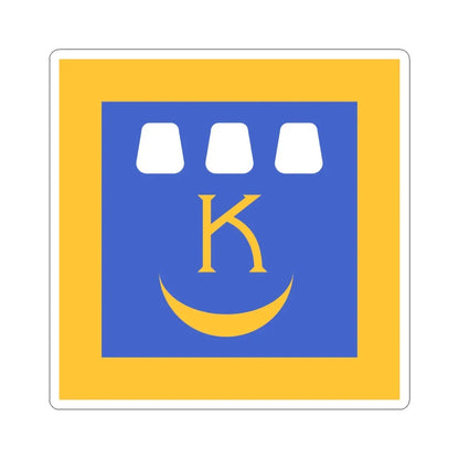 Flag of Kalush (Ukraine) STICKER Vinyl Kiss-Cut Decal 6 Inch White - The Sticker Space