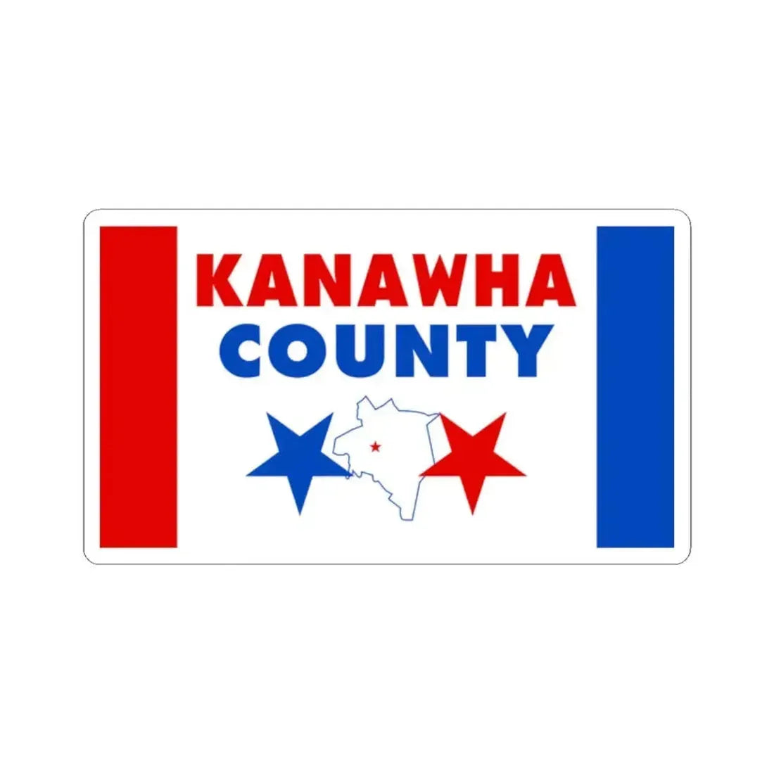 Flag of Kanawha County West Virginia (United States) STICKER Vinyl Kiss-Cut Decal - The Sticker Space
