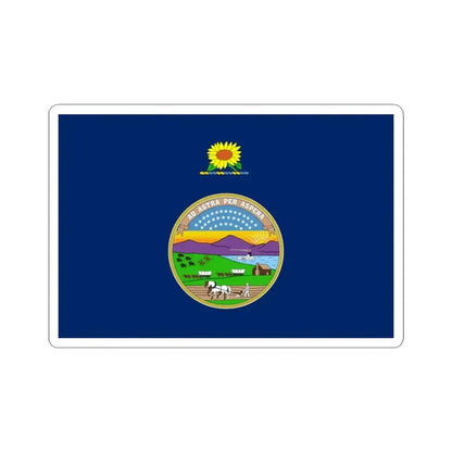Flag of Kansas 1927-1961 (United States) STICKER Vinyl Kiss-Cut Decal 3 Inch White - The Sticker Space