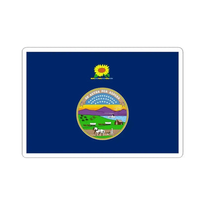 Flag of Kansas 1927-1961 (United States) STICKER Vinyl Kiss-Cut Decal 4 Inch White - The Sticker Space
