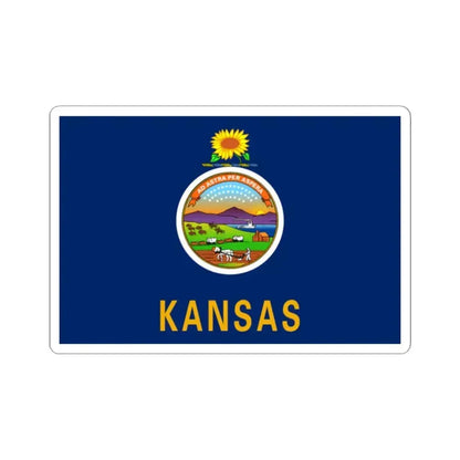 Flag of Kansas 3-2 (United States) STICKER Vinyl Kiss-Cut Decal 2 Inch White - The Sticker Space