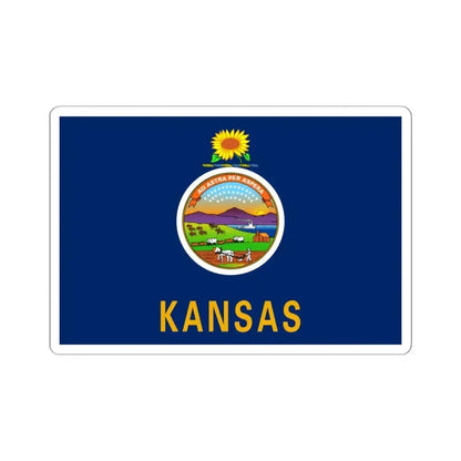 Flag of Kansas 3-2 (United States) STICKER Vinyl Kiss-Cut Decal 6 Inch White - The Sticker Space