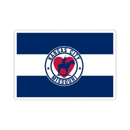 Flag of Kansas City Missouri 1944-1972 (United States) STICKER Vinyl Kiss-Cut Decal 2 Inch White - The Sticker Space