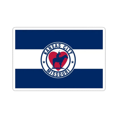 Flag of Kansas City Missouri 1944-1972 (United States) STICKER Vinyl Kiss-Cut Decal 3 Inch White - The Sticker Space