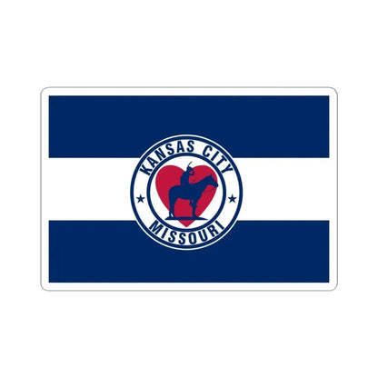 Flag of Kansas City Missouri 1944-1972 (United States) STICKER Vinyl Kiss-Cut Decal 4 Inch White - The Sticker Space