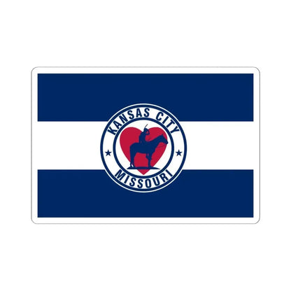Flag of Kansas City Missouri 1944-1972 (United States) STICKER Vinyl Kiss-Cut Decal 6 Inch White - The Sticker Space