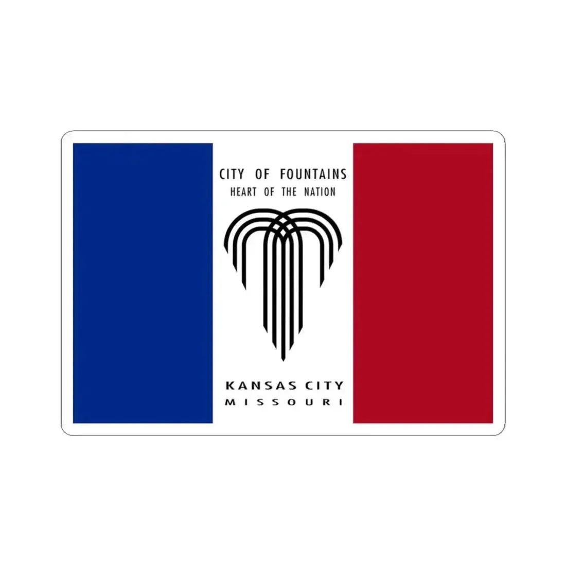 Flag of Kansas City Missouri 1995-2023 (United States) STICKER Vinyl Kiss-Cut Decal 3 Inch White - The Sticker Space