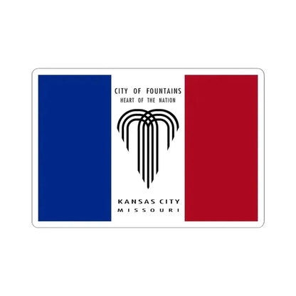 Flag of Kansas City Missouri 1995-2023 (United States) STICKER Vinyl Kiss-Cut Decal 4 Inch White - The Sticker Space
