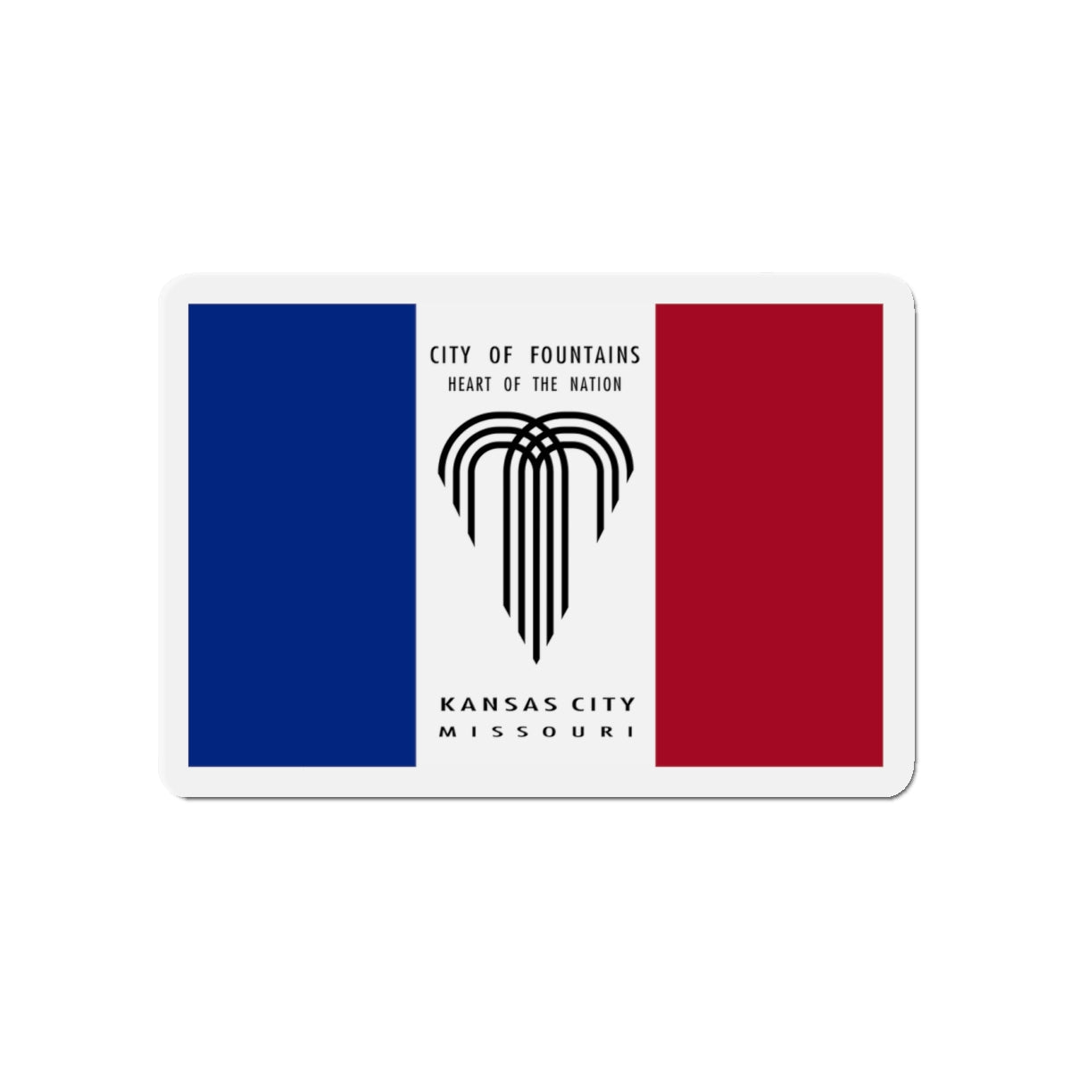 Flag of Kansas City Missouri - Die-Cut Magnet-4" x 4"-The Sticker Space