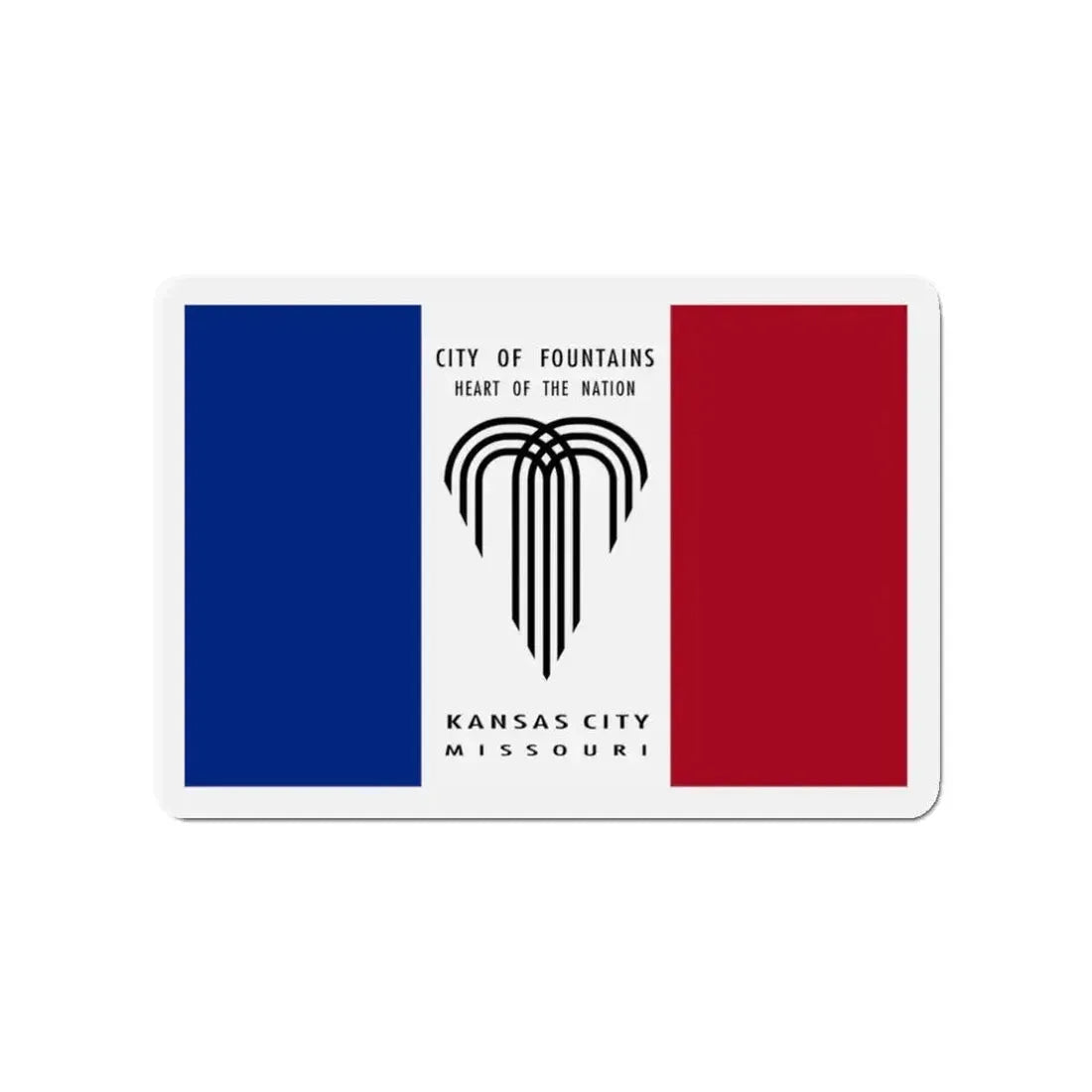 Flag of Kansas City Missouri - Refrigerator Magnet 3 Inch - The Sticker Space