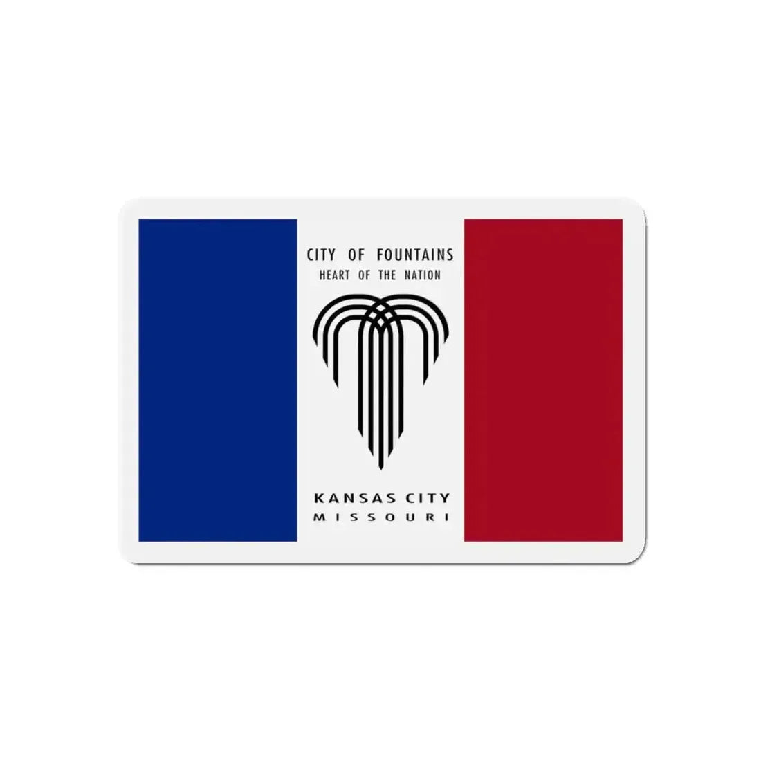 Flag of Kansas City Missouri - Refrigerator Magnet 5 Inch - The Sticker Space